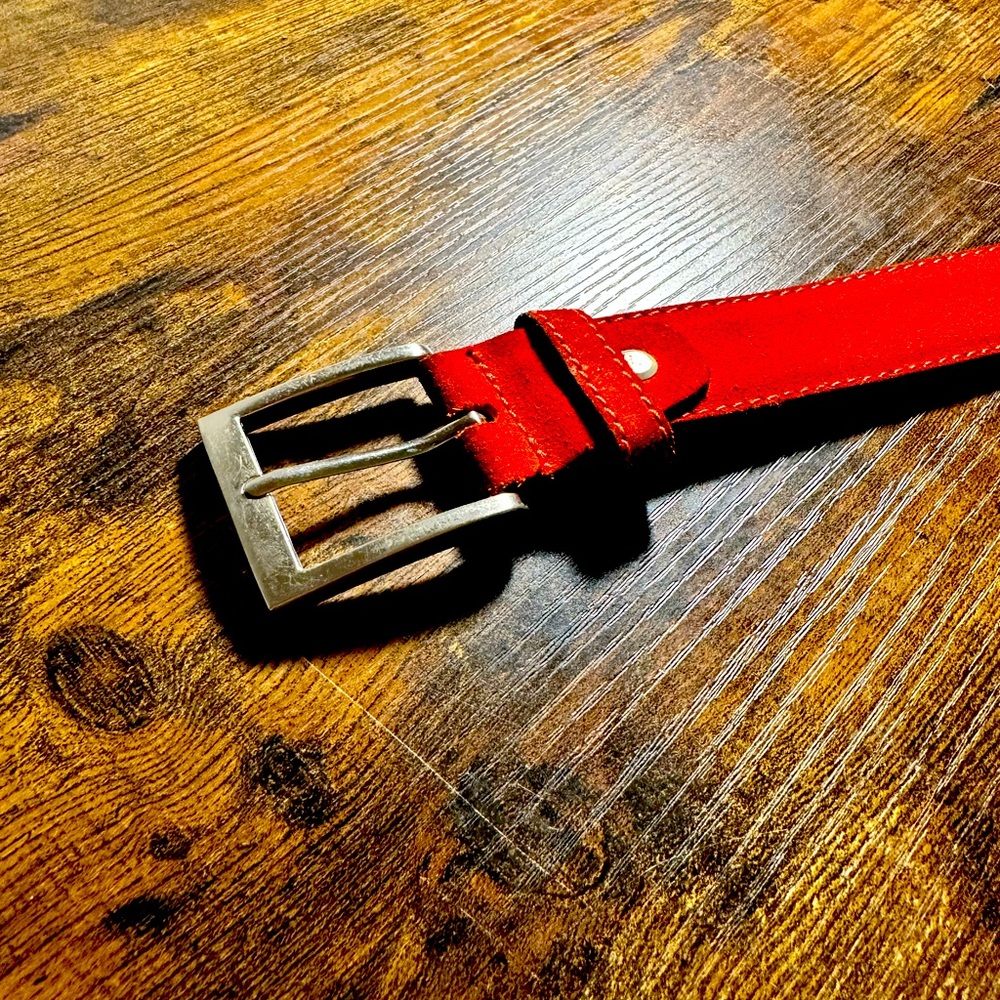 Firenze Designer Belt Red Bought in Italy 35” Long